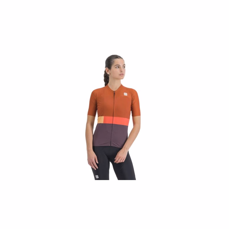 Dámsky cyklistický dres s krátkym rukávom SPORTFUL Snap w jrs, huckleberry cayenna red