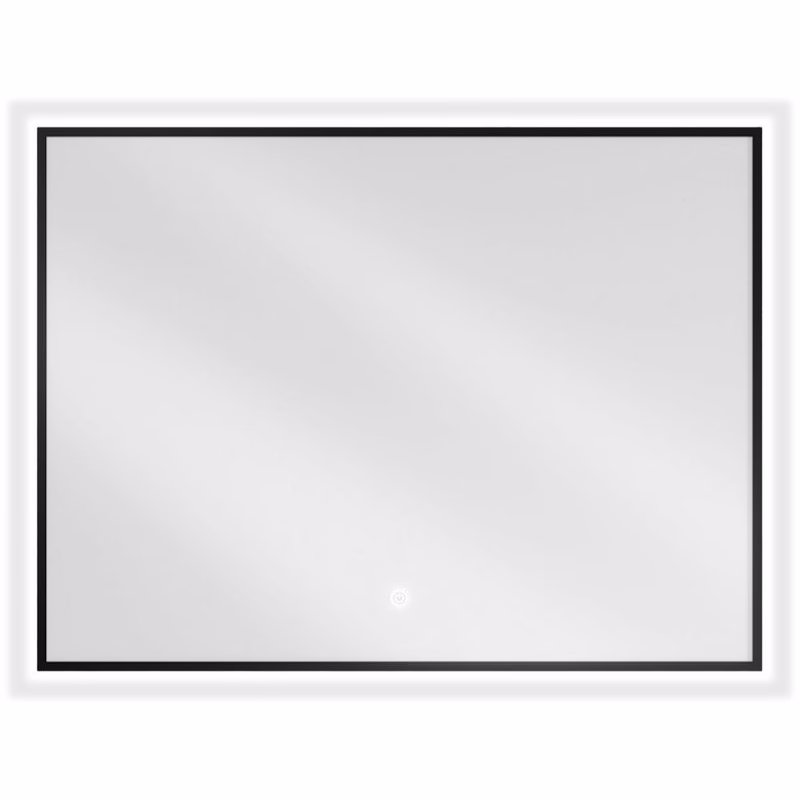 MEXEN - Erma zrkadlo s osvetlením 80 x 60, LED 6000K, čierny rám 9814-080-060-611-70