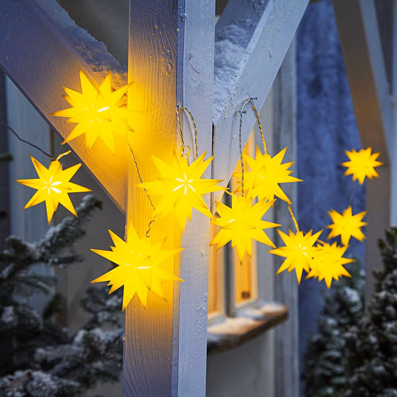 LED reťaz Vianočná hviezda, žltá