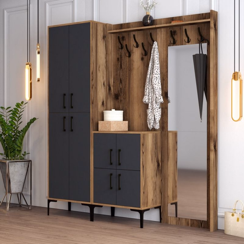 Predsieňová stena Berlin ABC - Walnut, Anthracite