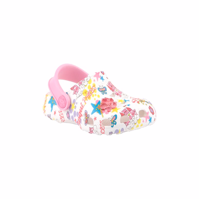 Dievčenské kroksy (rekreačná obuv) COQUI Little Frog + Amulet K white dark pink