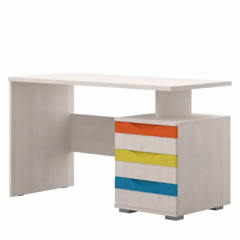 Písací stôl JOY-KS3 polárna borovica/mango/limetka/tyrkys