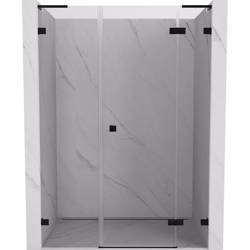 MEXEN/S - Lunar L sprchové dvere krídlové pravé 135, transparent, čierna 834SL-135-050-70-00-P