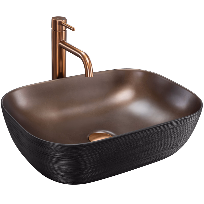 REA - Umývadlo na dosku Belinda COPPER BRUSH / Black REA-U6384