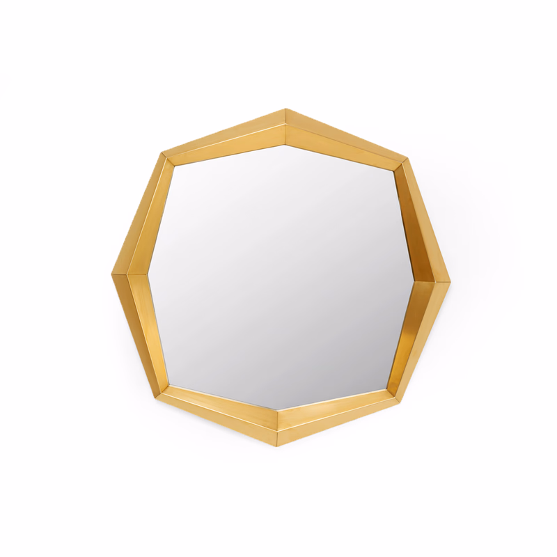 Octagon Gold nástenné zrkadlo 80x80 cm