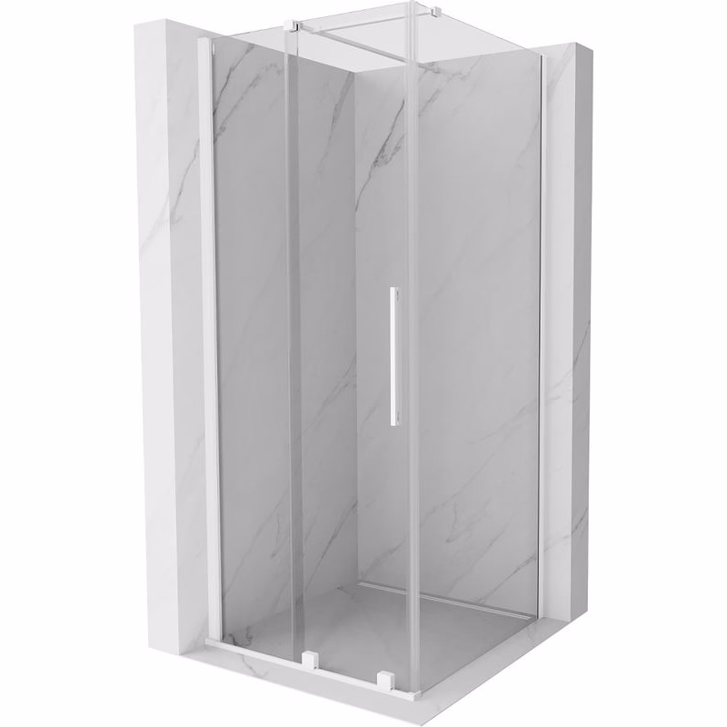 MEXEN/S - Velár sprchovací kút 100 x 100, transparent, biela 871-100-100-01-20