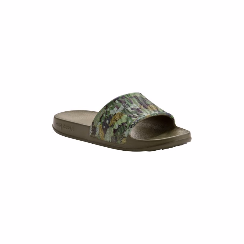 Detské šlapky (plážová obuv) COQUI Tora army green camo