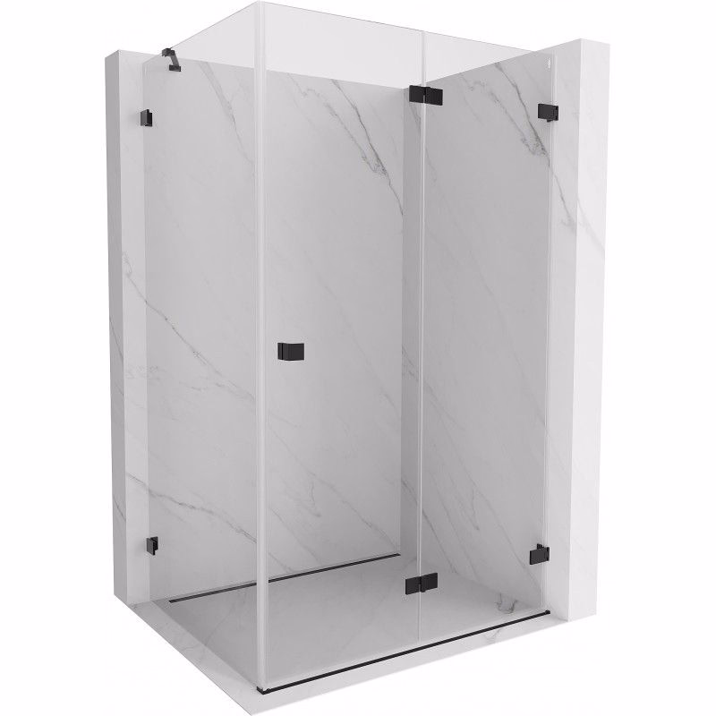 MEXEN/S - Lunar-F sprchovací kút skladacie dvere pravá 100 x 80, transparent, čierna 836-100-080-70-00-P