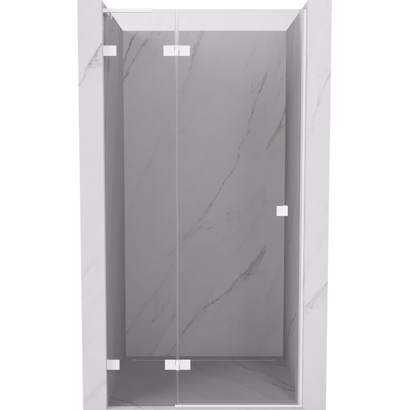 MEXEN/S - Lunar L sprchové dvere krídlové ľavé 85, transparent, biela 834L-085-000-20-00-L