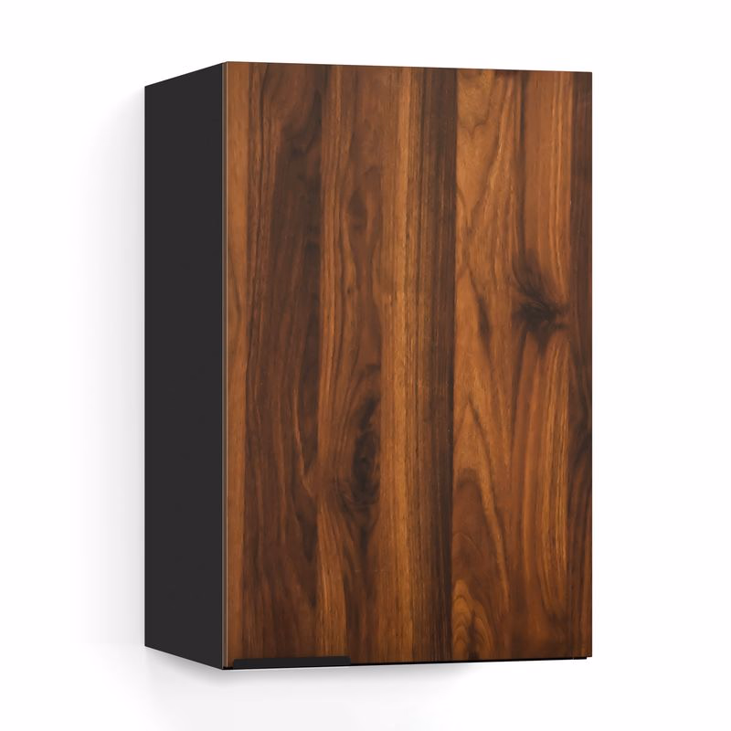 Blumfeldt WoodVista vysoká skrinka, Soft-Close, hliníkové rukoväte, udržateľné materiály