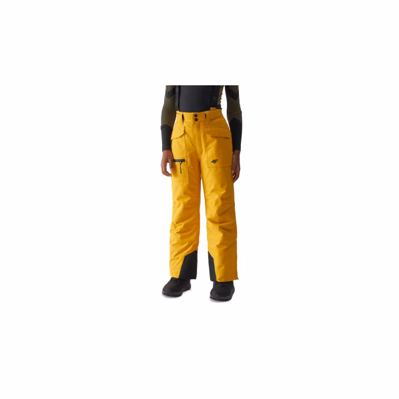 Chlapčenské lyžiarske nohavice 4F JUNIOR TROUSERS FNK-JAW23TFTRM360-71S-YELLOW