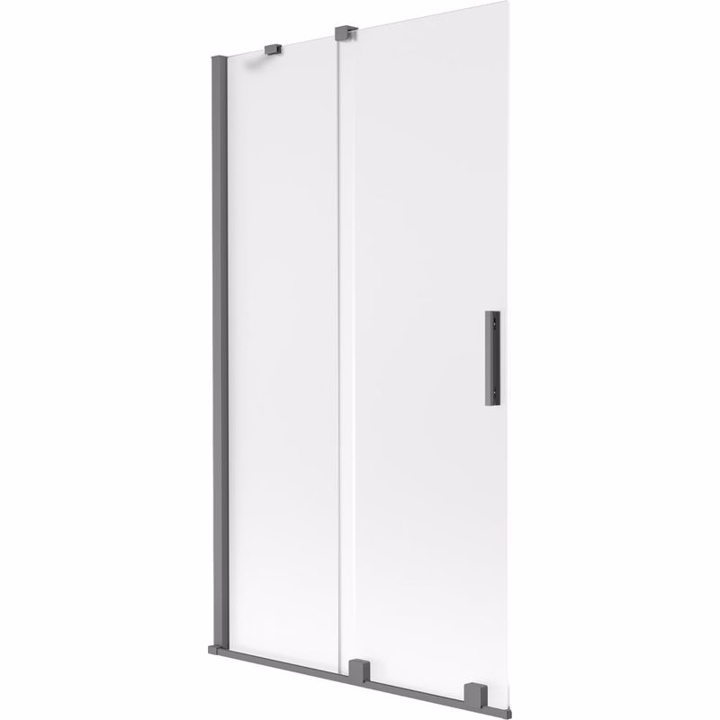 MEXEN/S - Velár dvojkrídlová posuvná vaňová zástena 100 x 150, dekor, grafit metal 896-100-000-31-95