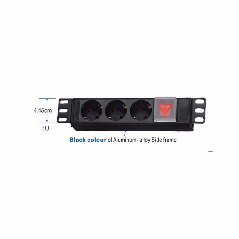 10" napájací panel OC 3x230V-2m PPO Black