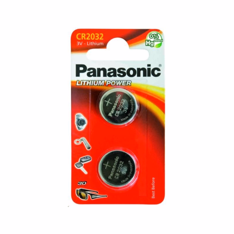 PANASONIC Lítiová batéria (gombíková) CR-2032EL/2B 3V (Blister 2ks)