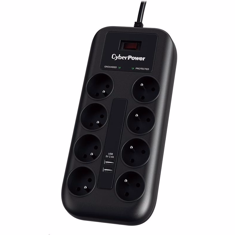 CyberPower Surge Buster™ 8 zásuviek, 2xUSB, 1.8m, New