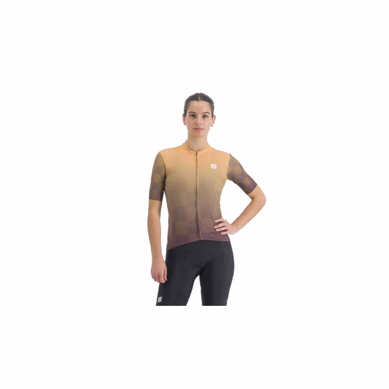 Dámsky cyklistický dres s krátkym rukávom SPORTFUL Rocket w jersey, huckleberry papaya