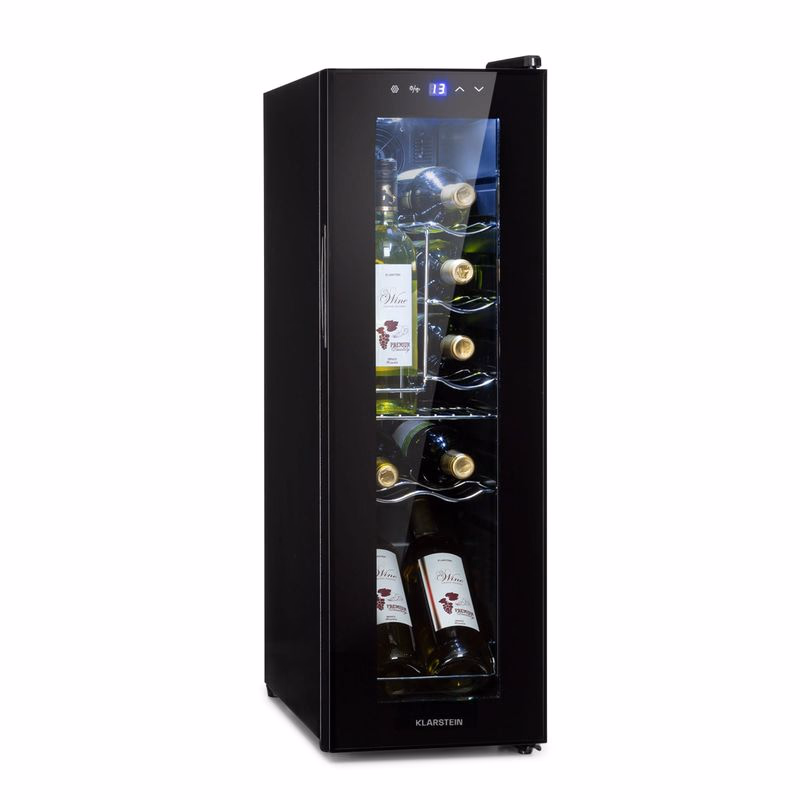 Klarstein Shiraz 12 Slim, vinotéka, 32 l, 12 fliaš, 85 W, 5–18°C, dotykový ovládací panel