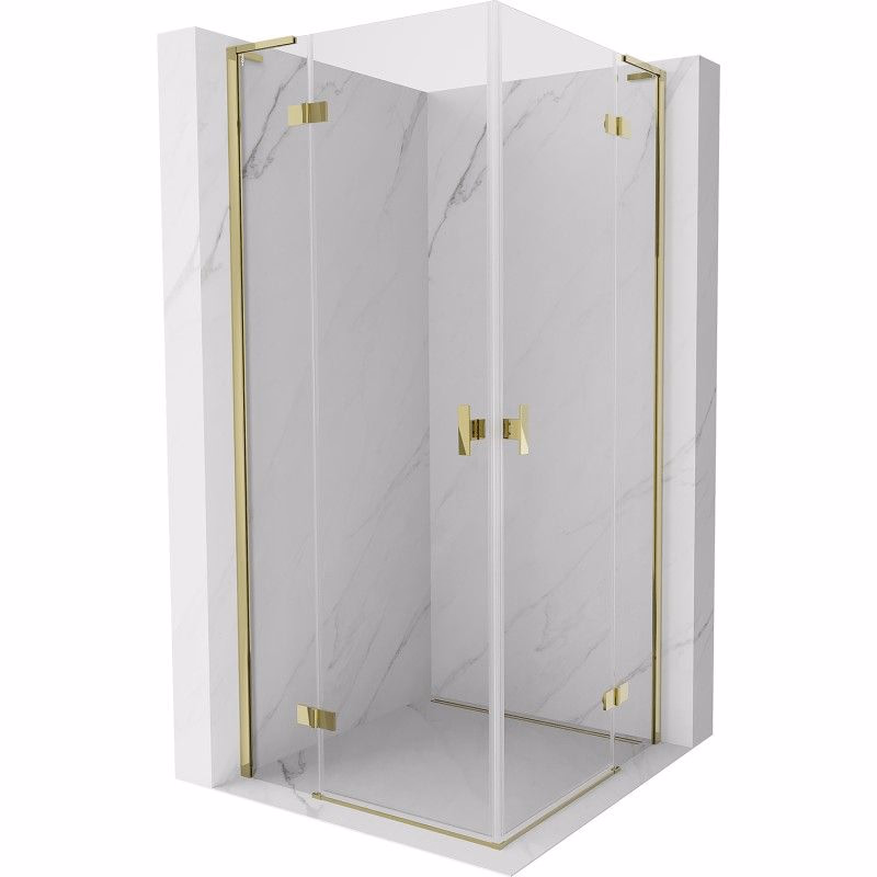 MEXEN/S - Mist-H L Duo sprchovací kút dvere krídlové 105 x 105, transparent, zlato 8A5L-105L-105P-50-00