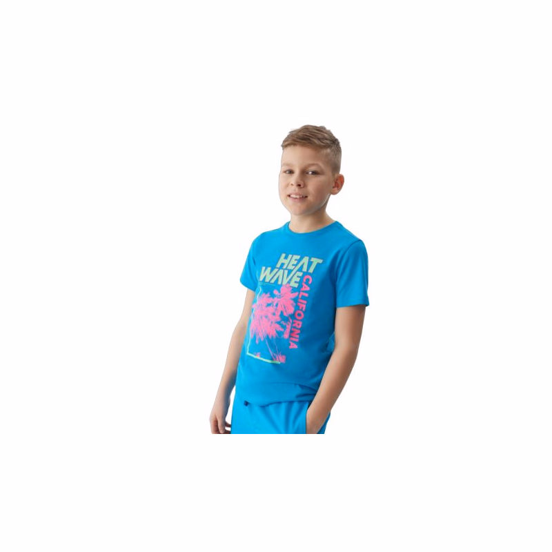 Chlapčenské tričko s krátkym rukávom 4F JUNIOR TSHIRT-4FJWSS24TTSHM1137-33S-BLUE