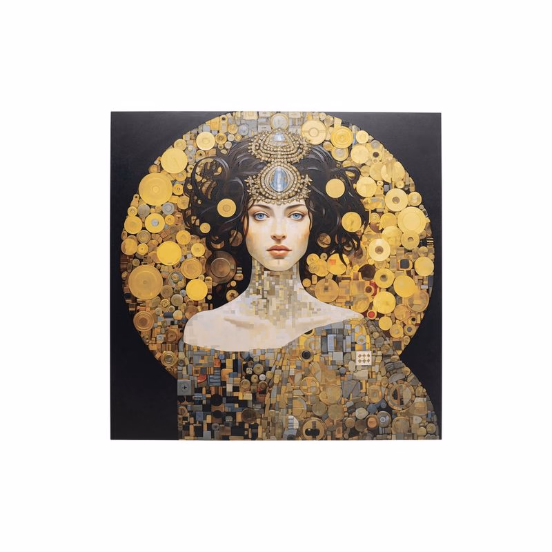 Art Nouveau Lady 3D sklenený obraz 80x80 cm
