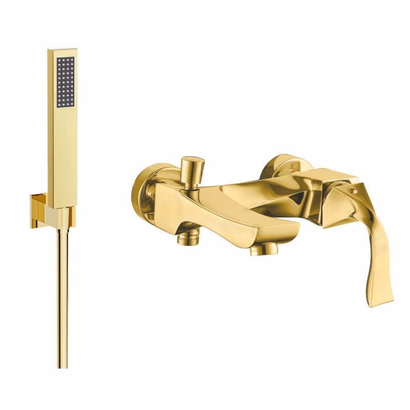 MEXEN/S - Estrella R02 vaňová batéria so sprchou set, zlato 7233R02-50