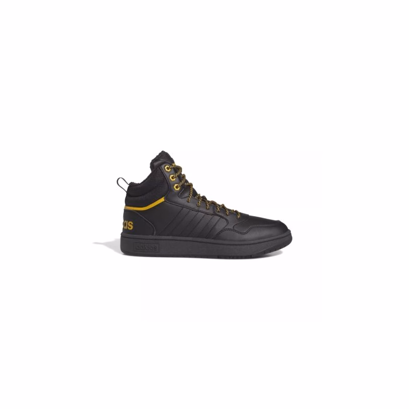 Pánske členkové zimné topánky ADIDAS Hoops 3.0 Mid WTR core black core black preloved yellow