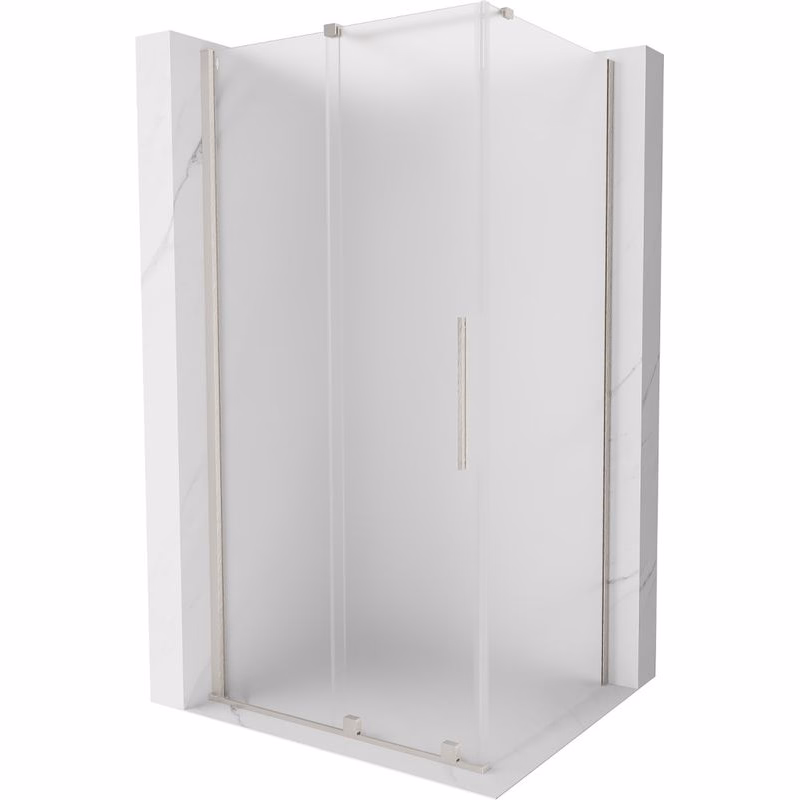 MEXEN/S - Velár sprchovací kút, posuvné dvere 100 x 90, dekor, nikel kartáčovaný 871-100-090-31-97