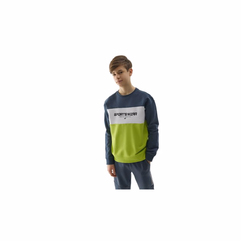 Chlapčenská mikina 4F JUNIOR SWEATSHIRT-4FJWSS24TSWSM0923-72N-LEMON NEON