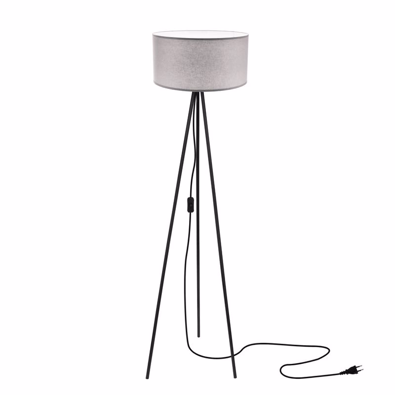 Stojaca lampa SHANTI čierna 1x40W E27 tienidlo sivá