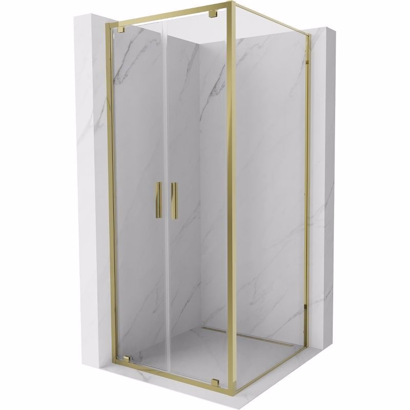 MEXEN/S - Exo sprchovací kút dvere krídlové 70 x 70, transparent, zlato 8182-070-070-50-00