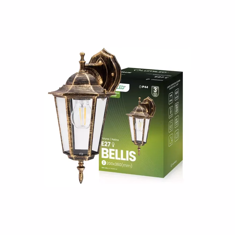 Záhradná lampa BELLIS E27 Patina KD1