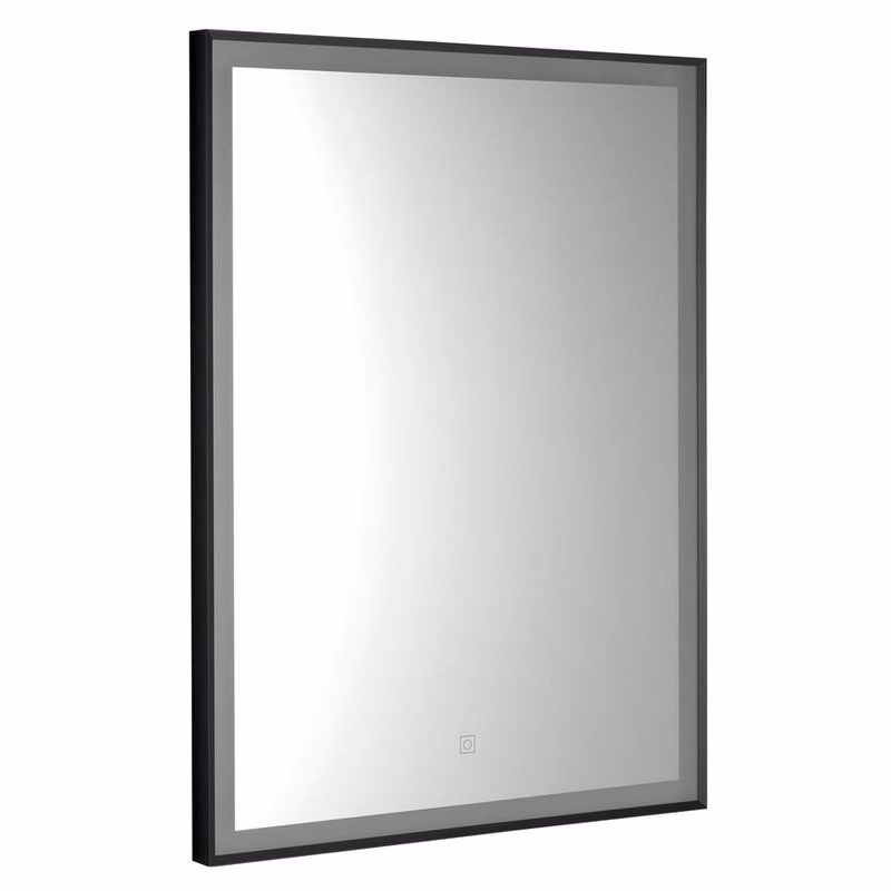 AQUALINE - CORNA zrkadlo s LED osvetlením 60x80cm, dotykový senzor, stmievateľné, čierna mat CN060