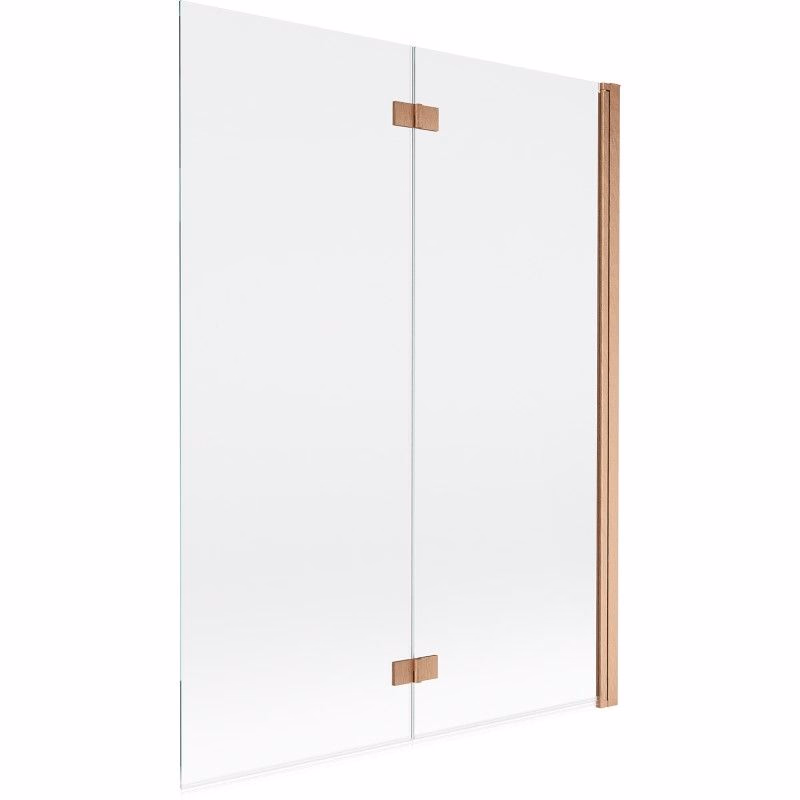 MEXEN - MIST vaňová zástena 130x150 cm 6mm 2-s, meď kartáčovaná, číra, pravá 8A9-130-002-65-00-P