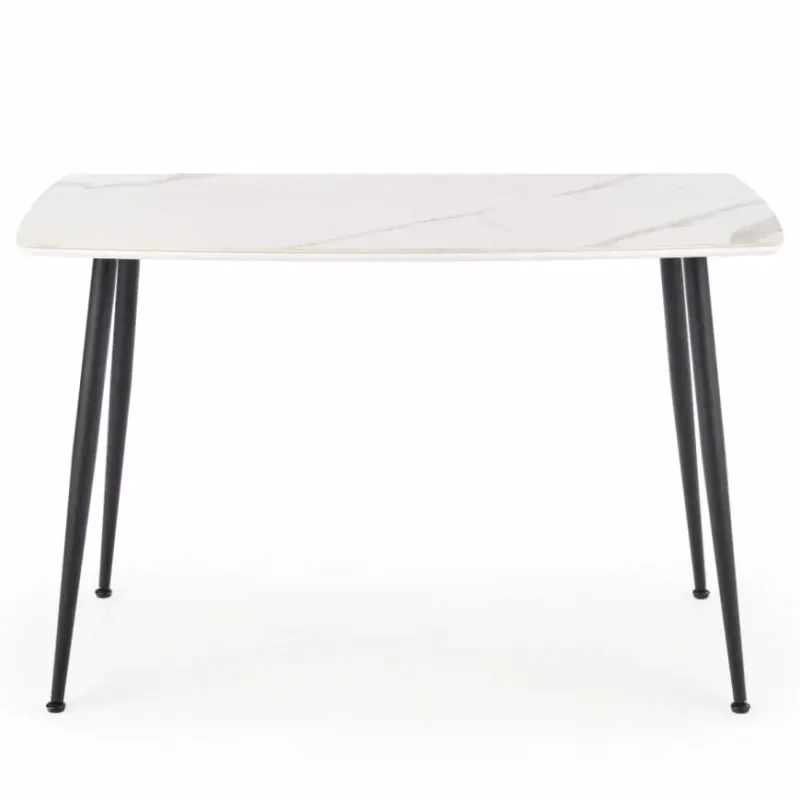 Stôl Marco 120x70 Sklo/Mdf/Oceľ – Biely/Čierna