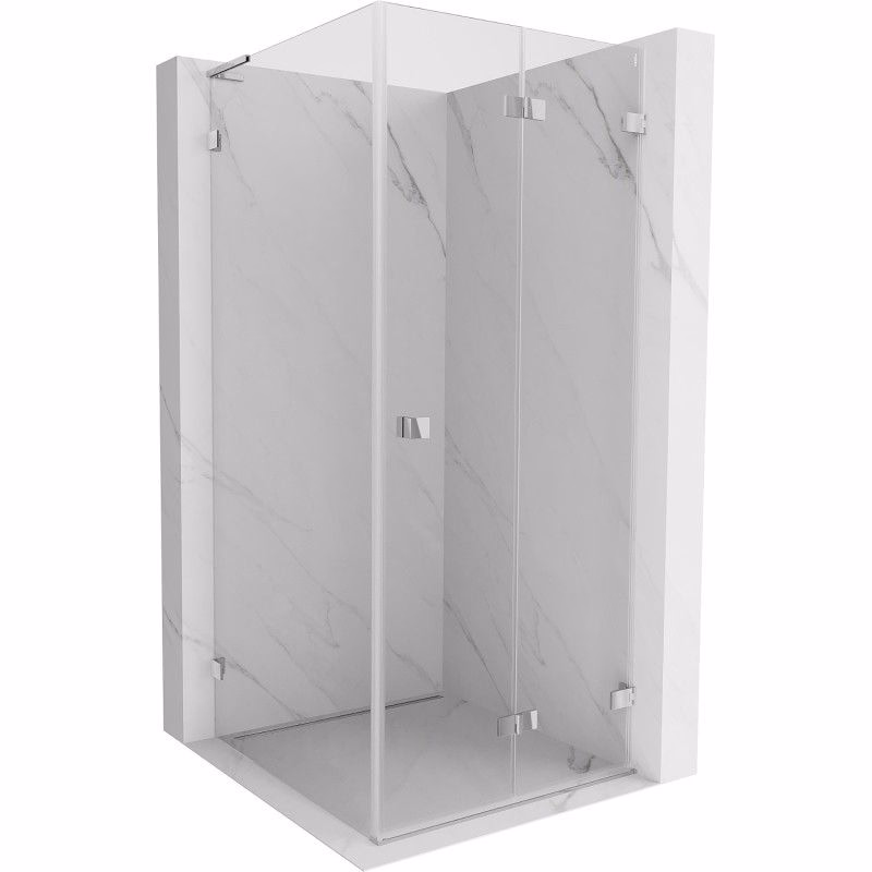 MEXEN/S - Lunar-F L sprchový kút skladacie dvere pravá 90 x 90, transparent, chróm 836L-090-090-01-00-P