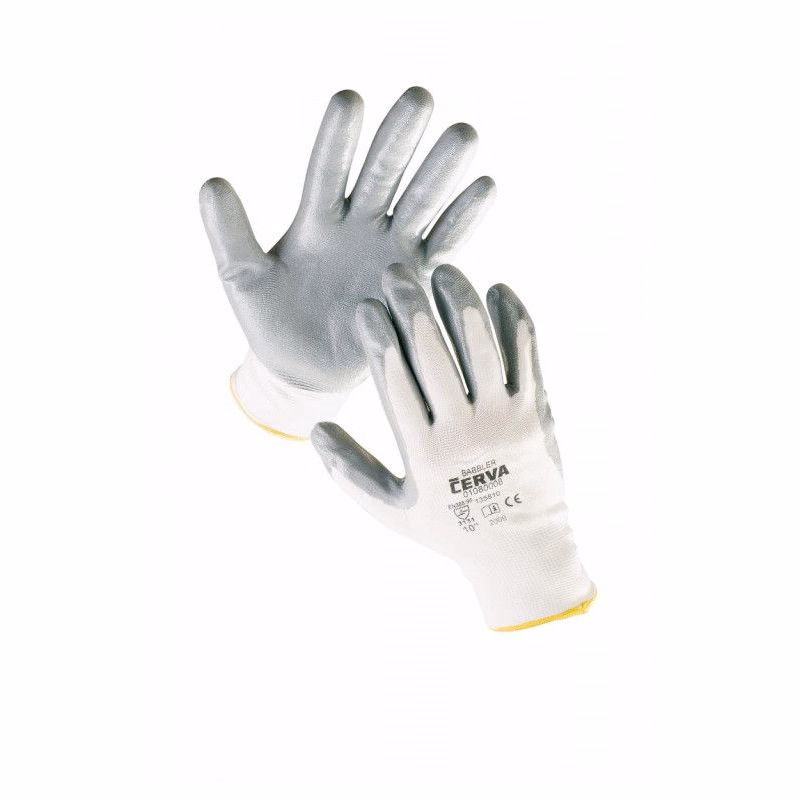 BABBLER rukavice nylon. nitril. dlaň 8
