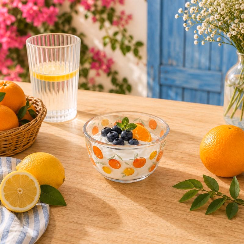Sklenená miska Citrusové leto, 500 ml