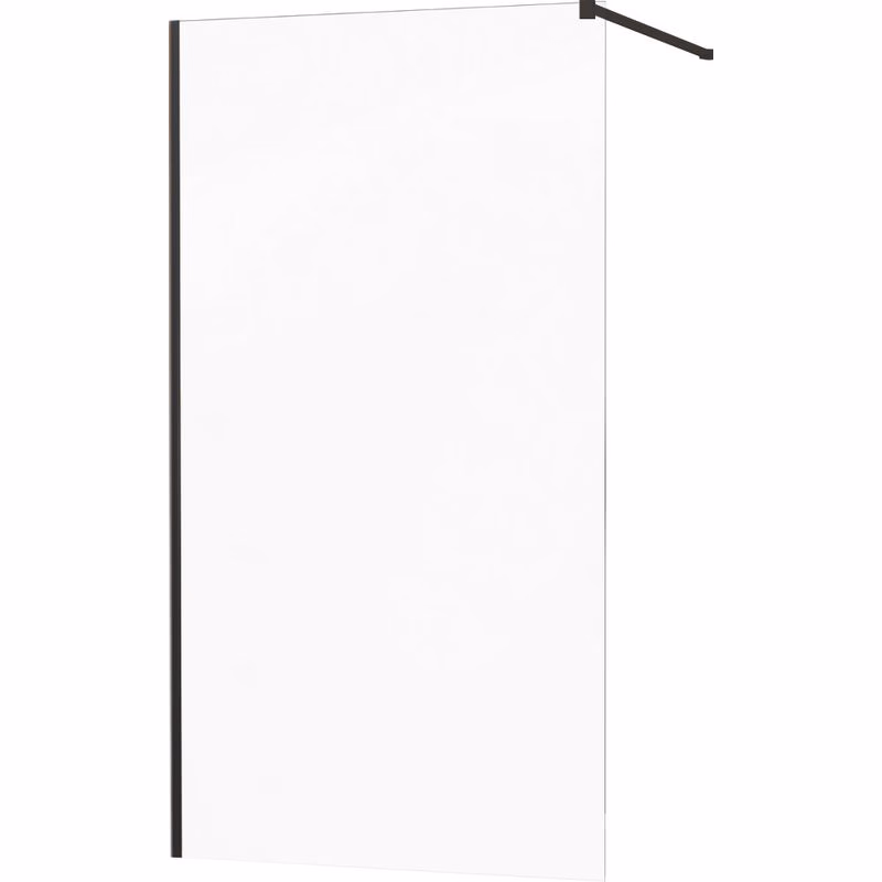 MEXEN/S - KIOTO Sprchová zástena WALK-IN 100x200 cm 8 mm, čierna, transparent 800-100-101-70-00