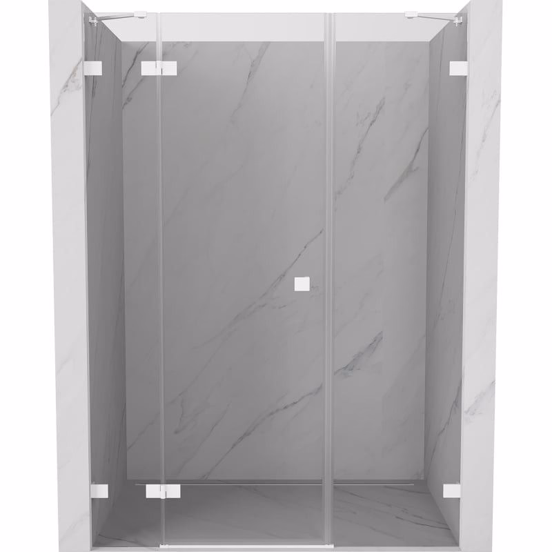 MEXEN/S - Lunar sprchové dvere krídlové ľavé 160, transparent, biela 834S-160-050-20-00-L