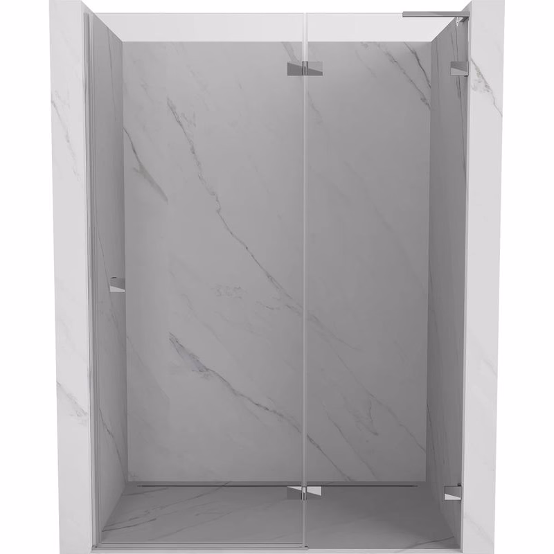 MEXEN/S - Lunar L sprchové dvere krídlové pravé 130, transparent, chróm 834L-130-000-01-00-P