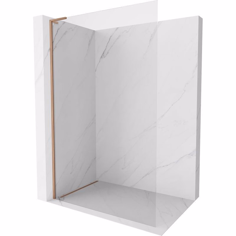 MEXEN/S - Kyoto-X L Sprchová zástena WALK-IN 120 x 200, transparent 10 mm, meď kartáčovaná 800-120-107-65-00-X