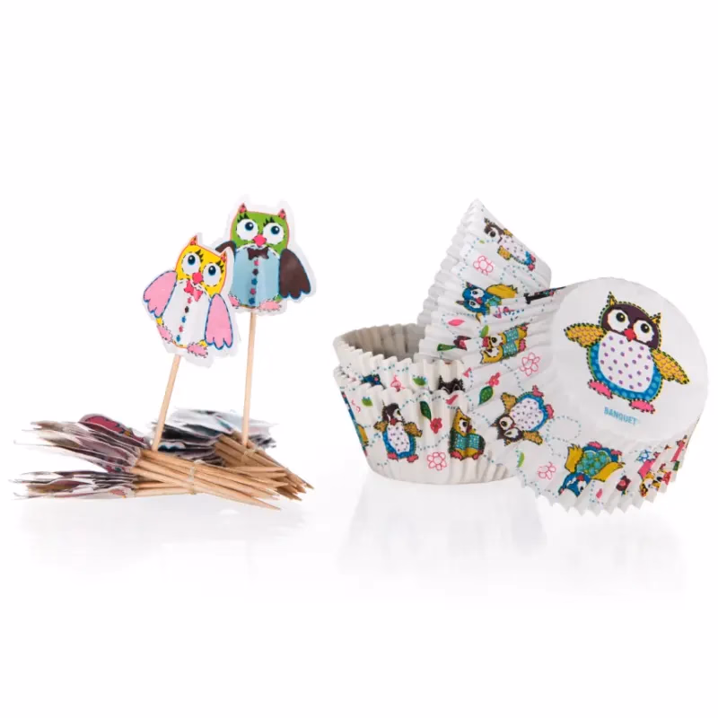 Formičky na muffiny Owls 11,5 cm 24 + 24 ks
