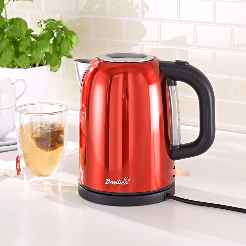 Rýchlovarná kanvica Basilico, 1,7 l, metalická červená