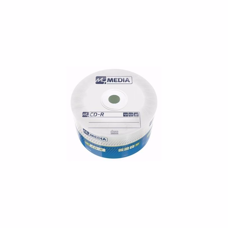 MyMedia CD-R, 69201, 50-pack, 700MB, 52x, 80min., 12cm, bez možnosti potlače, wrap, Standard, pre archiváciu dať