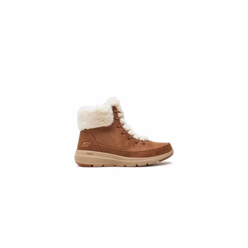 Dámske členkové zimné topánky SKECHERS Glacial Ultra W chestnut