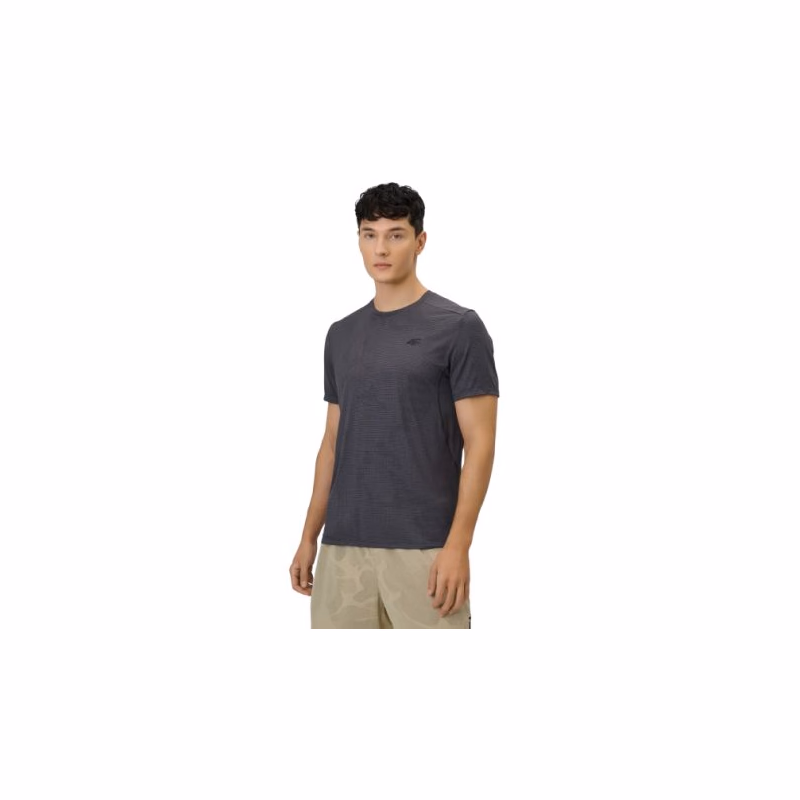 Pánske bežecké tričko s krátkym rukávom 4F TSHIRT FNK M1778-21A-BLACK ALLOVER