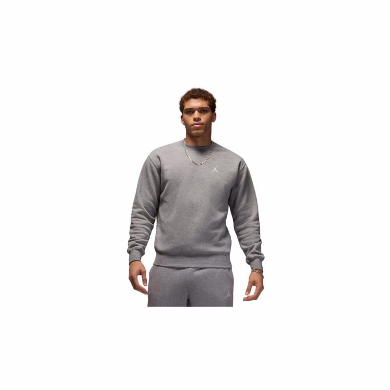 Pánska mikina NIKE M J BRKLN FLC CREW-091 CARBON HEATHER WHITE