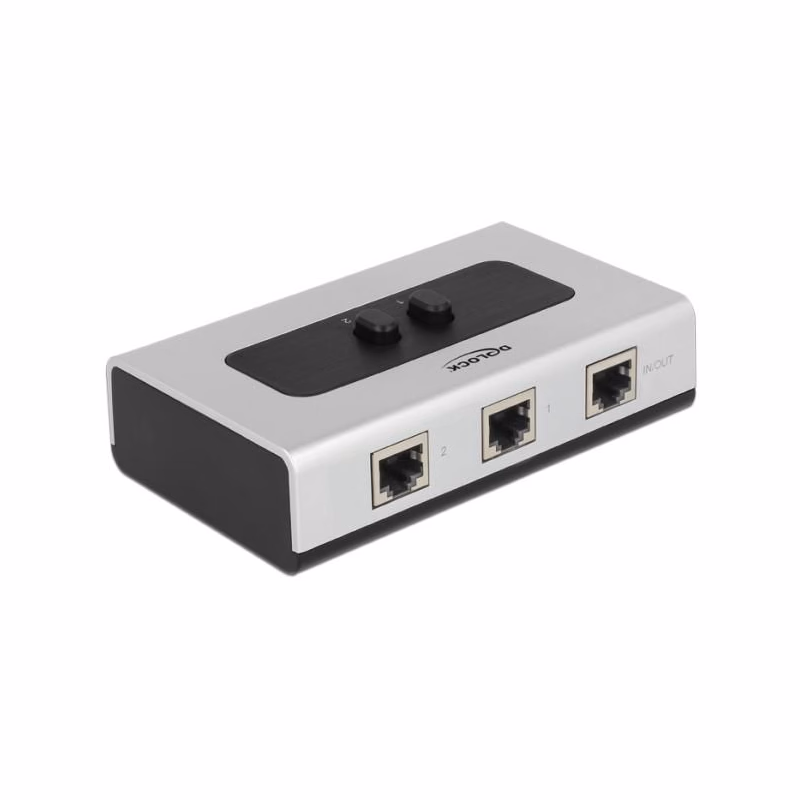Delock Switch RJ45 10/100/1000 Mb/s 2 porty manuálne - obojsmerný