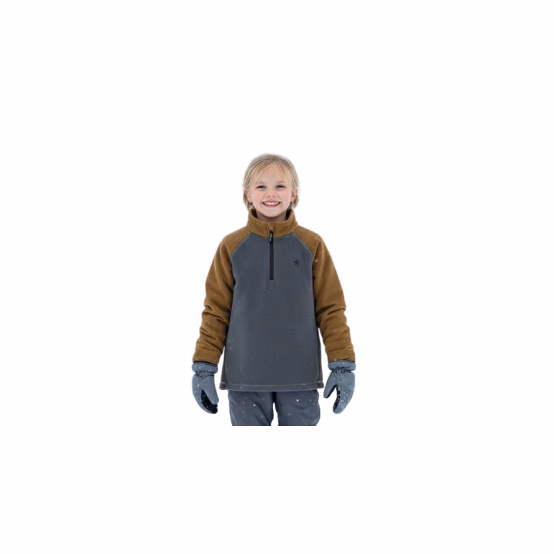 Detská flisová mikina COLOR KIDS Fleece Stretch - Colorblock-7842-Stormy Weather
