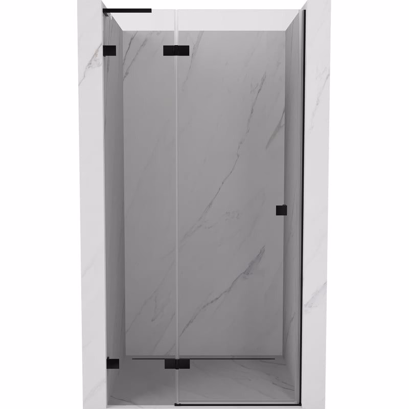 MEXEN/S - Lunar L sprchové dvere krídlové ľavé 85, transparent, čierna 834L-085-000-70-00-L